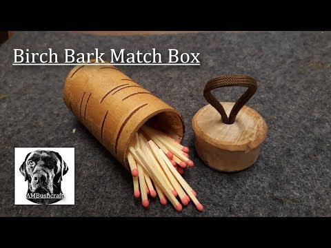 How to Make a Birch Bark Match Box. Birch Bark Container. Bushcraft Container. New Channel Logo.