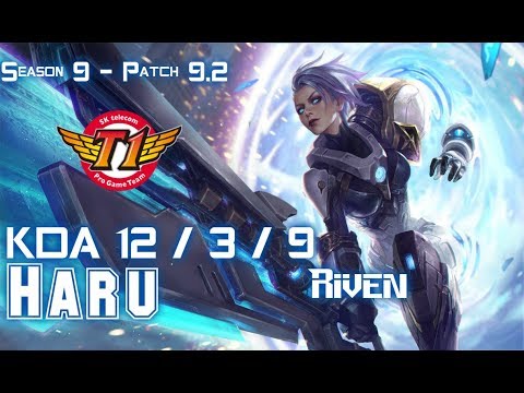 SKT Haru RIVEN vs ELISE Jungle - Patch 9.2 KR Ranked