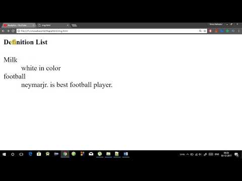 HTML tutorial in Hindi part 6 How to use LIST ul tag ol tag dl tag and li tag in html in hindi