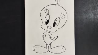 How to draw Tweety bird step by step / Looney Tunes Tweety easy drawing