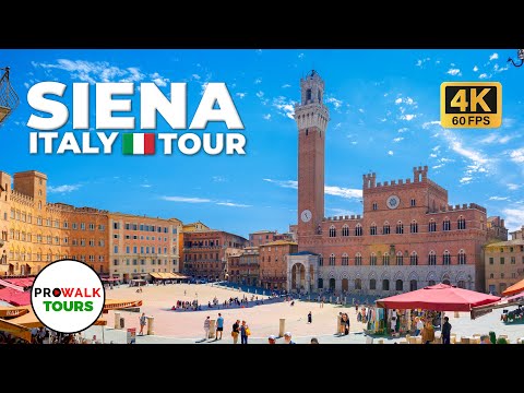 Tourist Walk in Siena, Italy in Beautiful 4K UHD