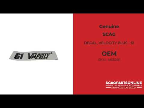 483201 Scag - DECAL, VELOCITY PLUS - 61