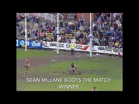 Sean Millane boots the 1991 VFA grand final match winner and then ends with the footy on the siren!