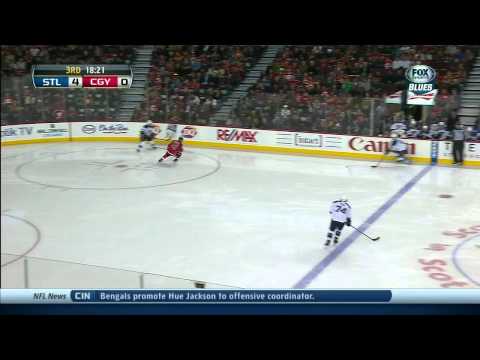 Alex Pietrangelo slapshot PPG 4-0 St. Louis Blues vs Calgary Flames 1/9/14 NHL Hockey