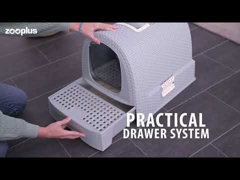 Туалет-домик для котов Curver Cat Litter Box 00615 закрытый с дверцей и фильтром кремовый - фото 4 - id-p66918802