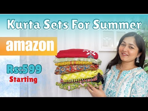 Amazon Affordable Kurta Sets For Summer Rs:599 Starting #amazon #haul #summerfashion