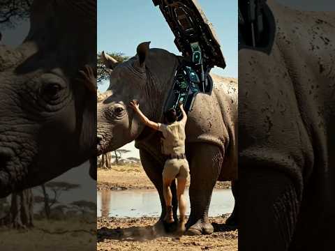 This Rhinoceros Was Actually a Robot 🦏🤖 #shorts #vfx #scifi