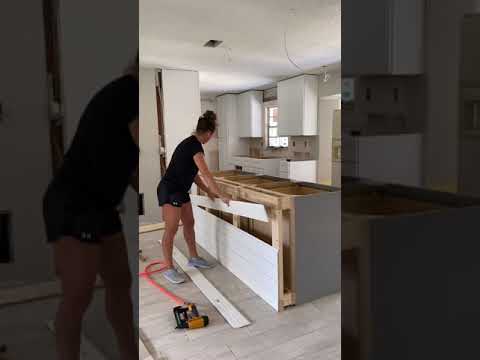 Part of a video titled Easy DIY Kitchen Island! How to make your own easy ... - YouTube