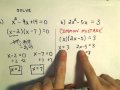 Solving Quadratic Equations by Factoring - Basic Examples
