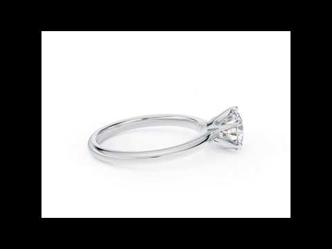 Platinum Round Brilliant 6-Prong Solitaire Diamond Ring