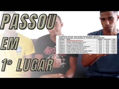 PASSOU EM 1° LUGAR - CONCURSO PUBLICO CBM/BA