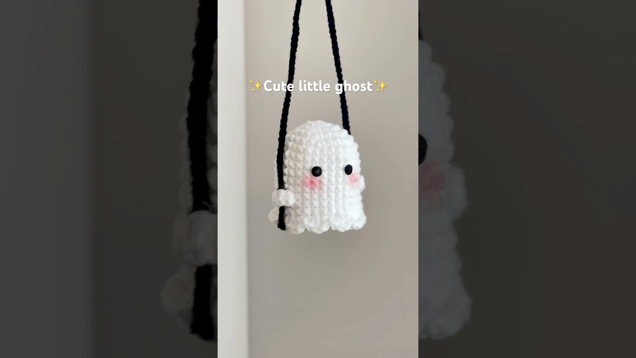 ✨Cute little crochet ghost car hanger | handmade craft #crochet #crocheting #cute #tutorial #fyp