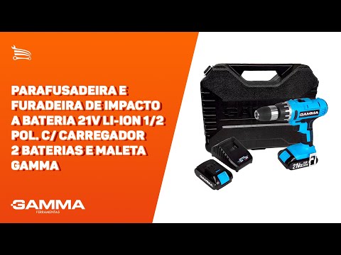 Parafusadeira/Furadeira de Impacto a Bateria 21V Li-Ion 1/2 Pol. com 2 Baterias Carregador e Maleta - Video