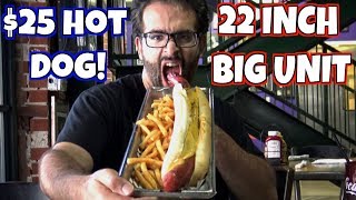 22" Big Unit Hot Dog Challenge at Alice Cooper's Town - Biggest in Phoenix? | Freak Eating