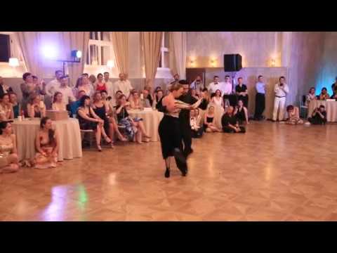  Carla Rossi  and  Jose Luis Salvo  are  dancing  to  the  milonga  "  Milonga Compadre  "  at  White Nights tango festival  in  2018