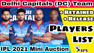 2021 IPL Delhi Capitals Players List| DC Retained or Release Players|IPL 2021 Delhi Capitals Team