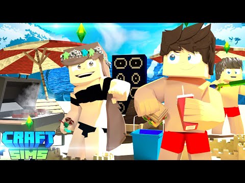 Minecraft: FESTA NA PRAIA ! - CRAFT SIMS #14 ‹ BRUNINHO ›