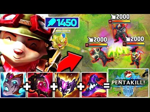 I GOT A PENTAKILL WITH ONE TEEMO SHROOM! (1400 AP = THE ENEMIES EXPLODE)