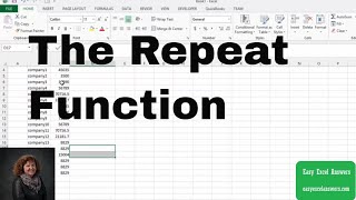 How to use the Repeat Function in Excel