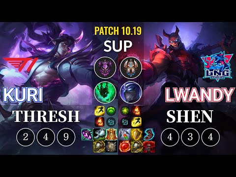 T1 Kuri Thresh vs LNG lwandy Shen Sup - KR Patch 10.19