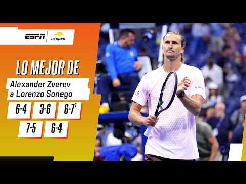 ZVEREV REACCIONÓ A TIEMPO Y LE GANÓ UN PARTIDAZO A SONEGO EN EL US OPEN | RESUMEN