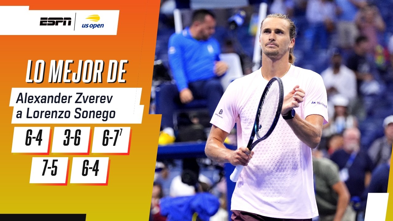 ZVEREV REACCIONÓ A TIEMPO Y LE GANÓ UN PARTIDAZO A SONEGO EN EL US OPEN | RESUMEN