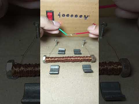 Electromagnetic and high voltage current #experiment #tech #shortfeed