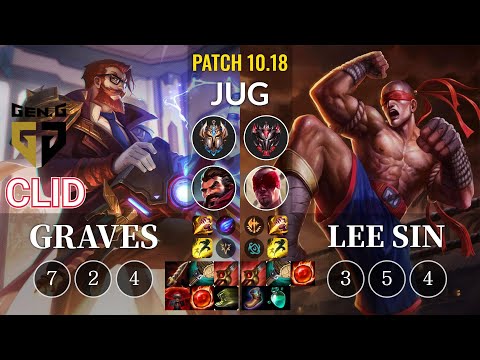 GEN Clid Graves vs Lee Sin Jungle - KR Patch 10.18