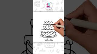 Novo! Desenhe um Bolo de Aniversário 🎂 #shorts #desenhofácil #chikiartbrazil #howtodraw