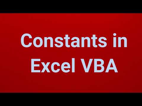 Constants in Excel VBA | Part 7
