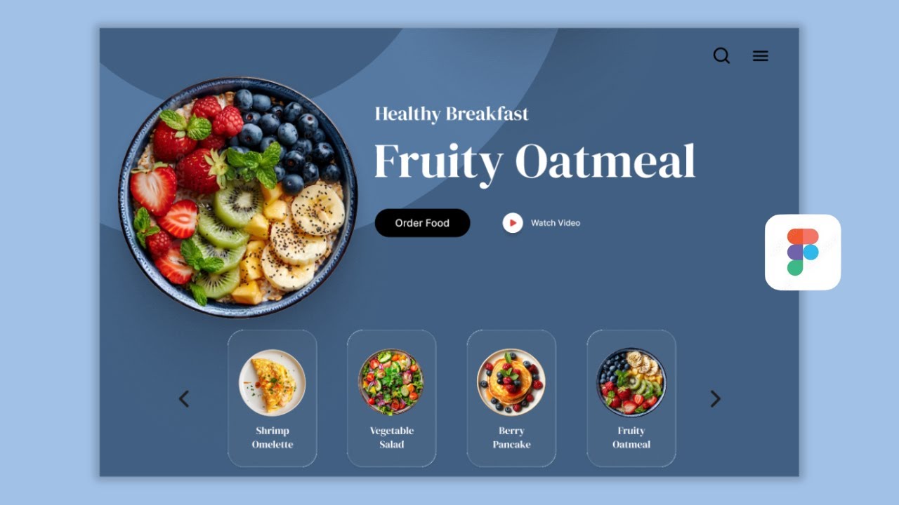 Modern Food Landing Page Animation in Figma | Step-by-step Tutorial