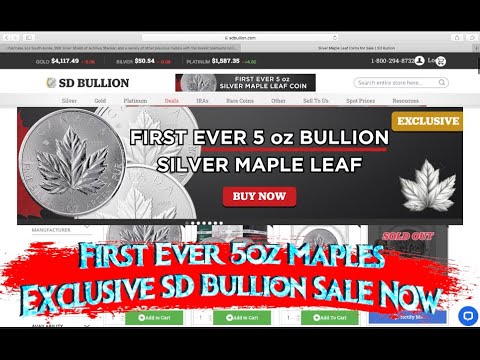 First Ever 5 Oz Canadian Maple Exclusive SD Bullion Sale Now!!!