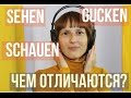 Немецкие глаголы sehen, schauen, gucken. Чем отличаются? (A1, A2)