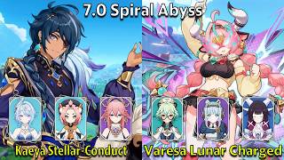 C6 Kaeya Stellar-Conduct & C0 Varesa Lunar Charged - Genshin Impact 7.0 Spiral Abyss Full Clear