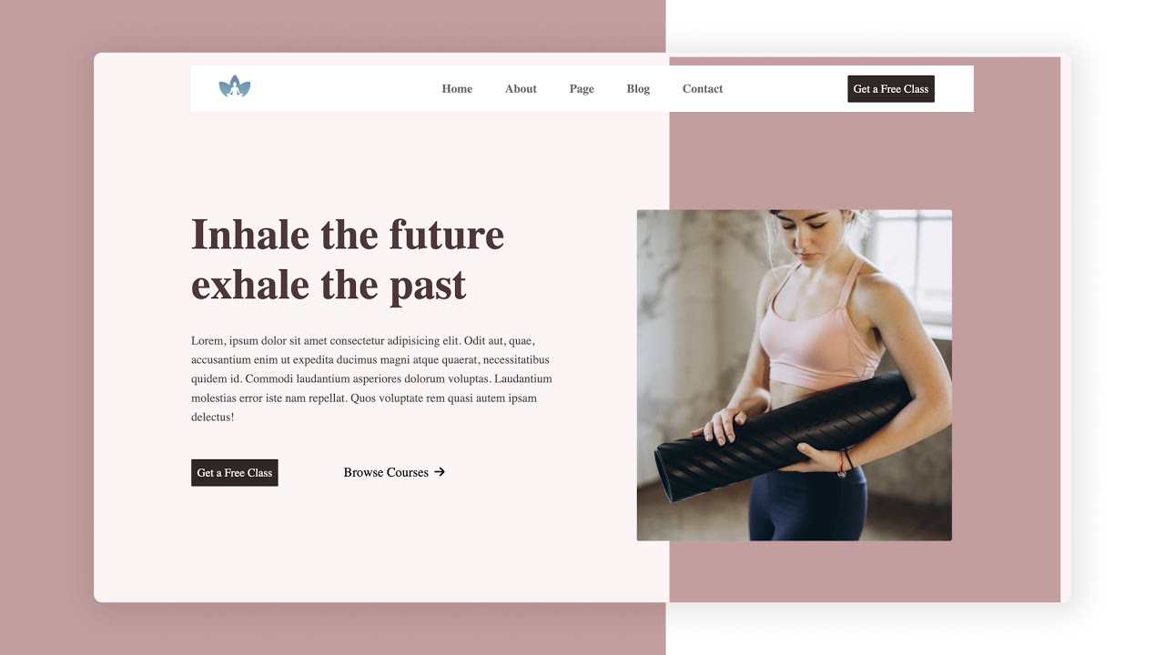 Make Landing Page (Yoga Classes) Website using HTML and CSS only | Fully Responsive and simple