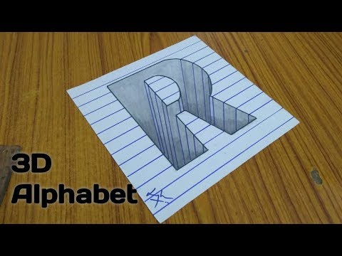 How to draw letter R hole in line paper | 3D Drawing | Chand ART