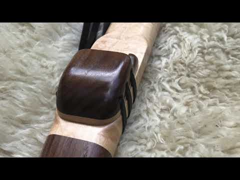 7 Hole Native American Style Drone Flute in the Key of E - 432Hz of Curly Maple and Walnut woods
