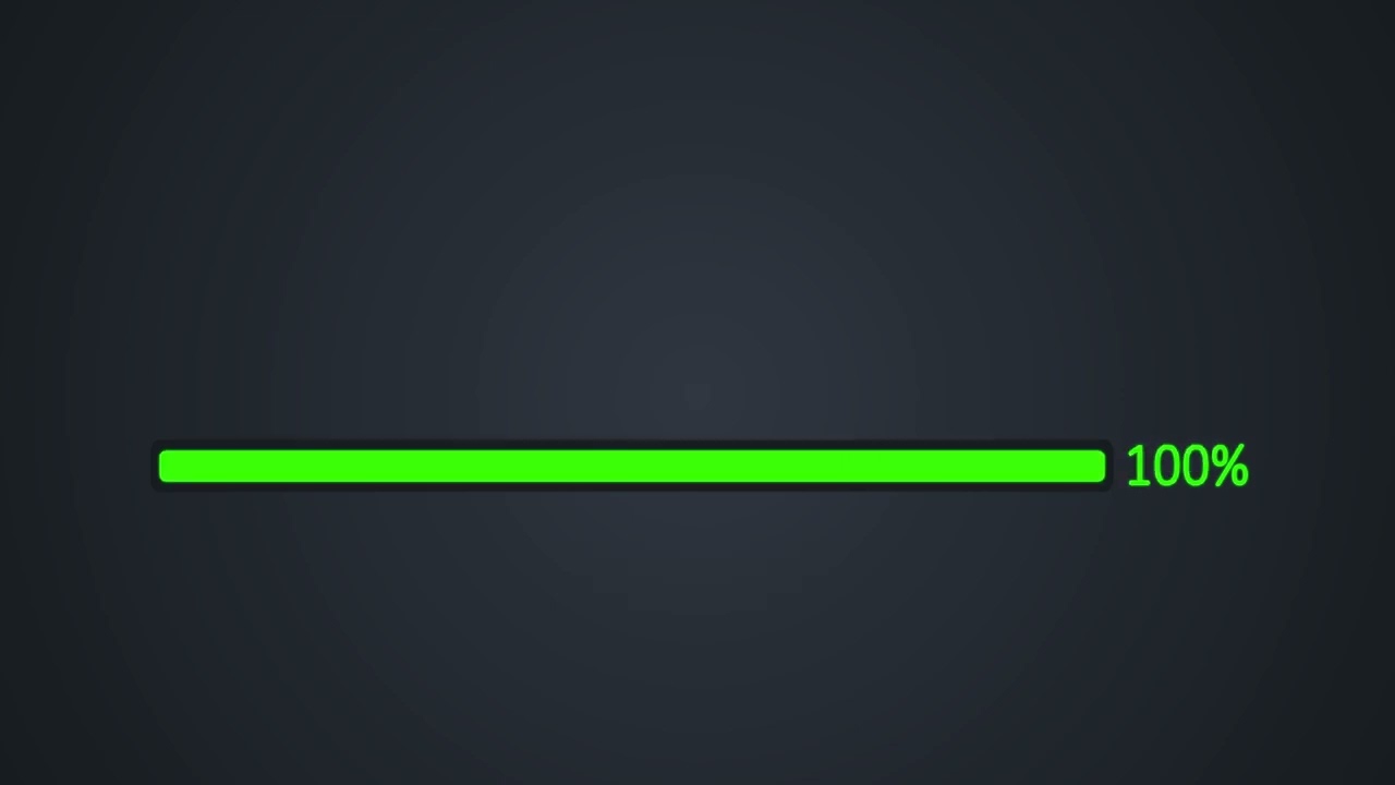 Loading Bar animation From 0 to 100% Loading on Black Gradient Background | 4K | FREE TO USE
