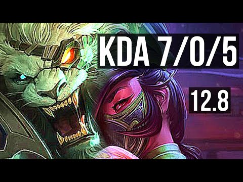 RENGAR vs AKALI (TOP) | 7/0/5, Rank 6 Rengar, 700+ games, Godlike | KR Grandmaster | 12.8