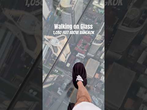 Walking on glass on the 78th floor of the Mahanakhon Skywalk in Bangkok Thailand #kingpower