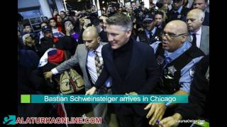 Bastian Schweinsteiger arrives in Chicago
