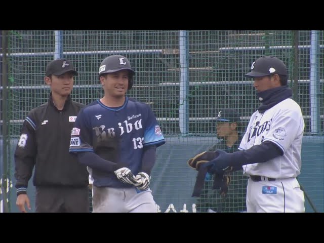【春季キャンプ紅白戦】支配下登録へアピール!! ライオンズ・ブランドン 先制点を奪うタイムリーヒット!! 2024年2月23日 埼玉西武ライオンズ