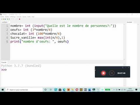 Python: Programmation de la Recette de mousse au Chocolat