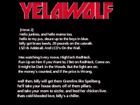 Yelawolf - Billy Crystal Feat Rockcity On screen lyrics