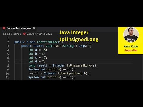 Java Integer Tounsignedlong Method