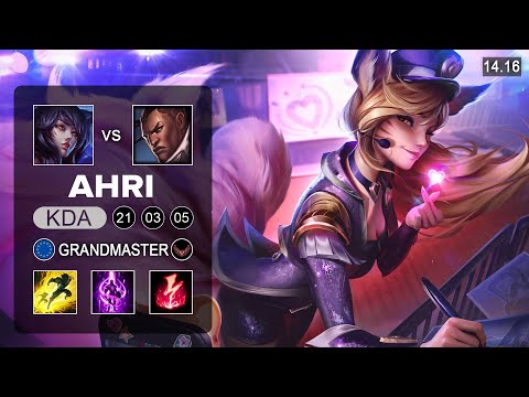 Ahri vs Lucian Mid - EUW Grandmaster - Patch 14.16 Season 14