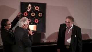 Herb Alpert, Jerry Moss, & Lou Adler present drummer Hal Blaine his 6 "Records of the Year" [91]