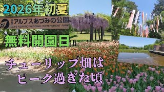 あづみの公園 公園中央〜チューリップ畑へ歩く