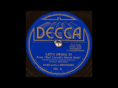 Babs and her Brothers - Let's Swing It (1935)