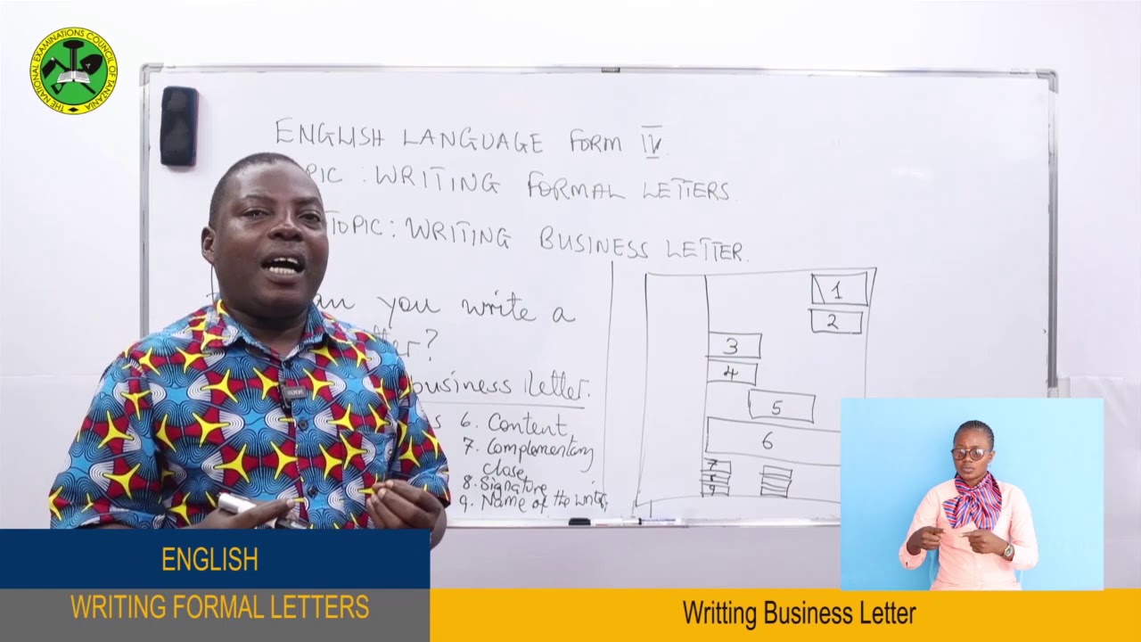 DARASA ONLINE: S02 EPISODE 19 [FORM IV] ENGLISH LANGUAGE - WRITING BUSINESS LETTERS